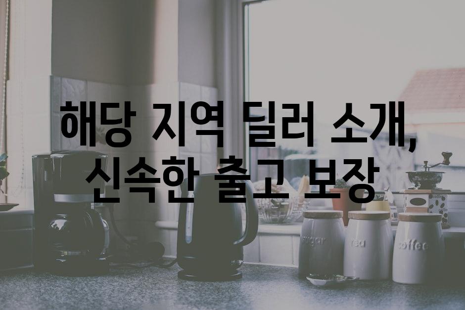  해당 지역 딜러 소개, 신속한 출고 보장