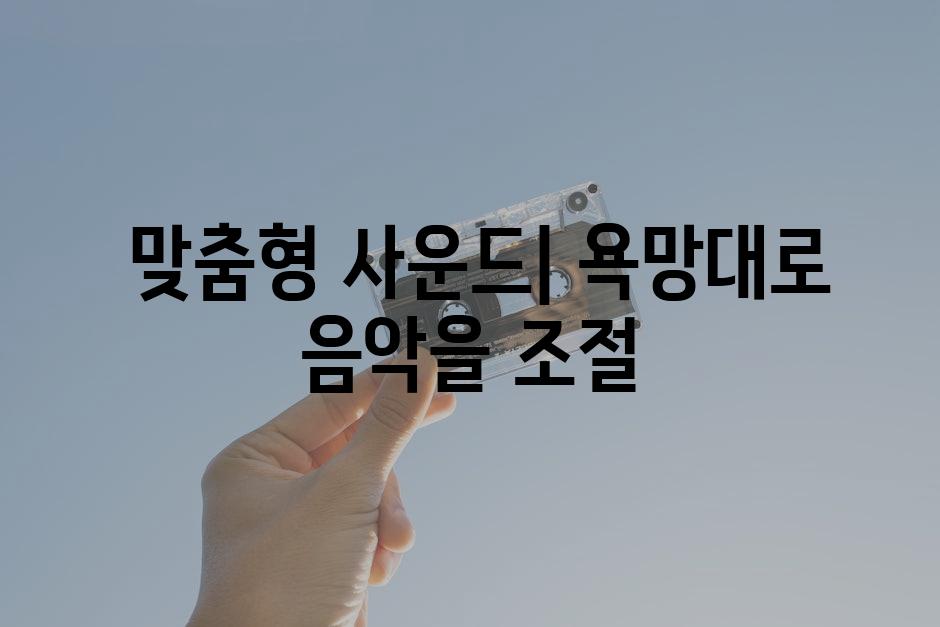  맞춤형 사운드| 욕망대로 음악을 조절