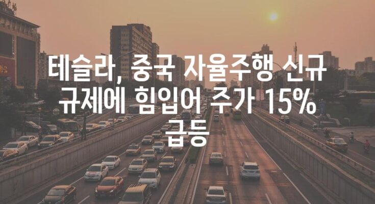 테슬라, 중국 자율주행 신규 규제에 힘입어 주가 15% 급등