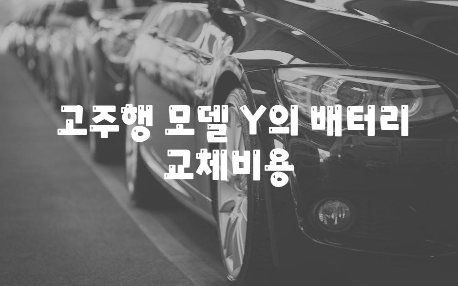  고주행 모델 Y의 배터리 교체비용