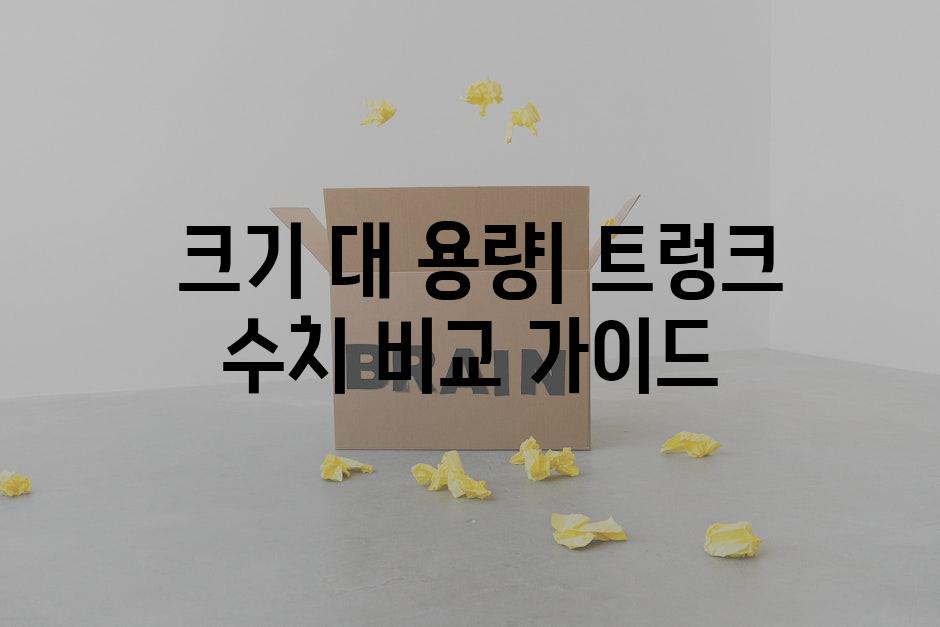  크기 대 용량| 트렁크 수치 비교 가이드