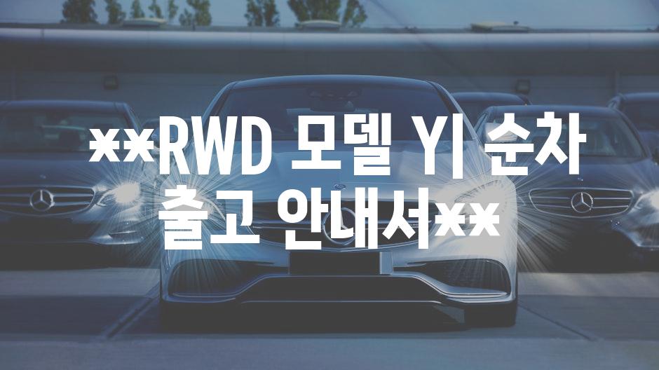  **RWD 모델 Y| 순차 출고 안내서**