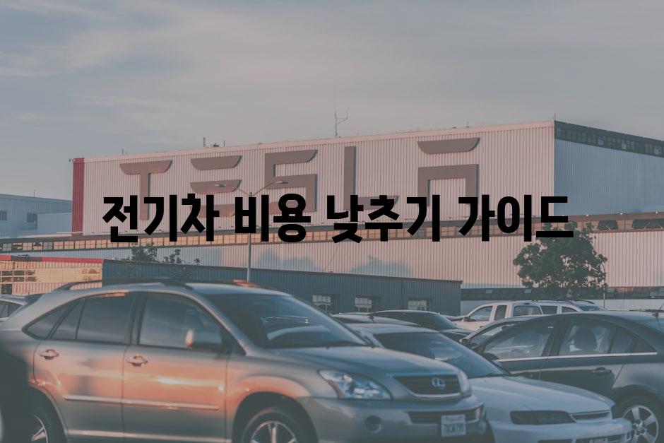  전기차 비용 낮추기 가이드