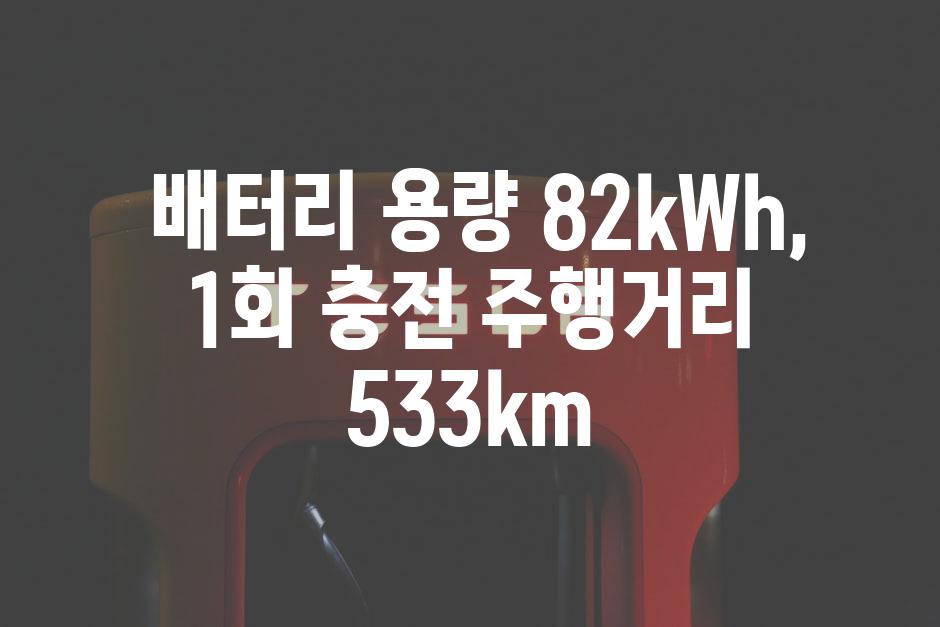  배터리 용량 82kWh, 1회 충전 주행거리 533km