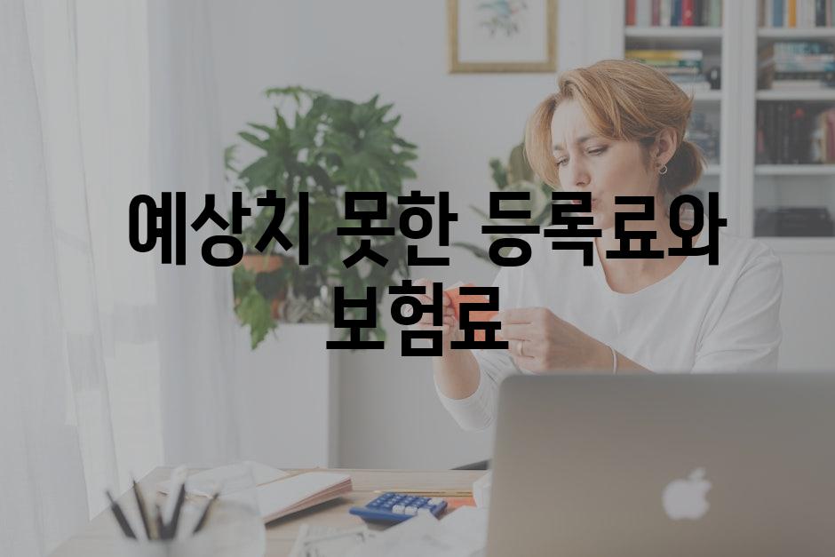  예상치 못한 등록료와 보험료