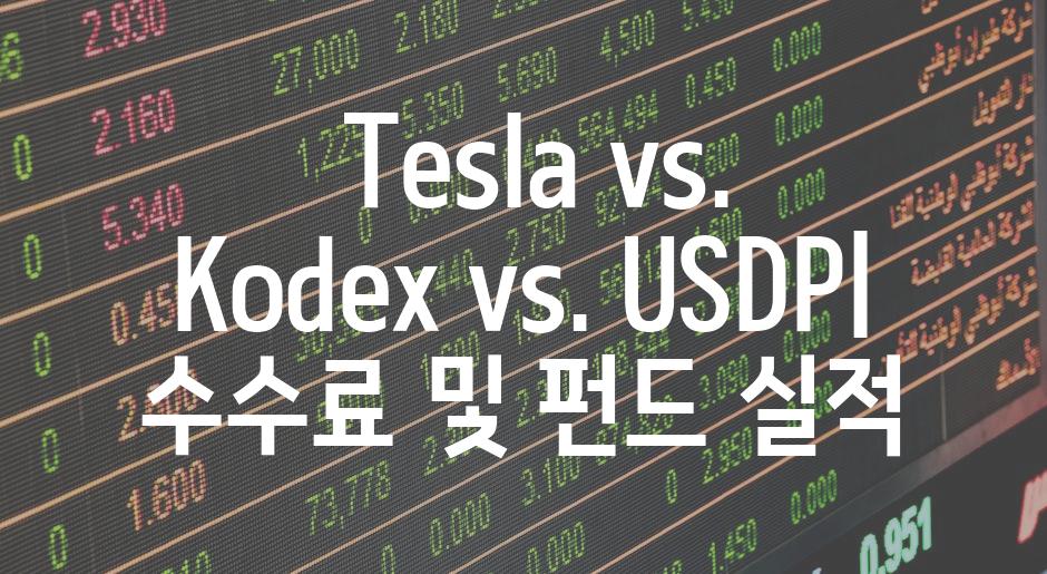  Tesla vs. Kodex vs. USDP| 수수료 및 펀드 실적