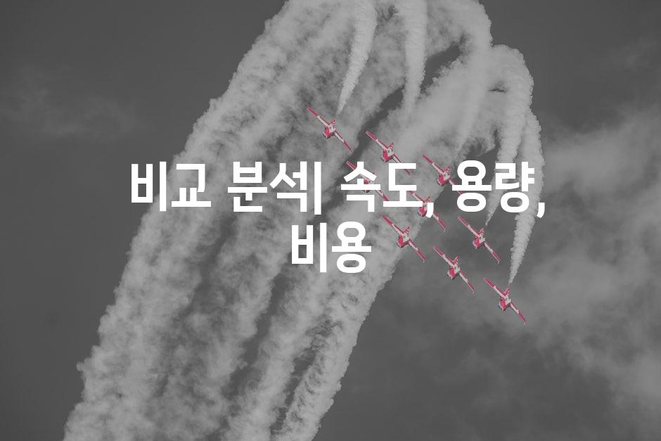  비교 분석| 속도, 용량, 비용