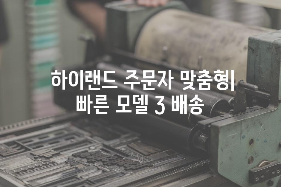  하이랜드 주문자 맞춤형| 빠른 모델 3 배송