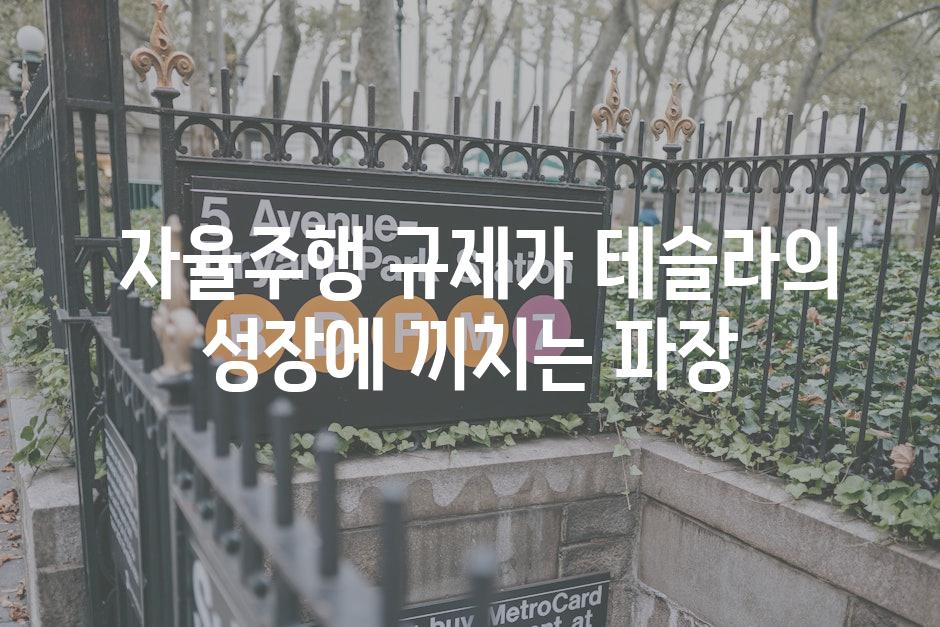  자율주행 규제가 테슬라의 성장에 끼치는 파장