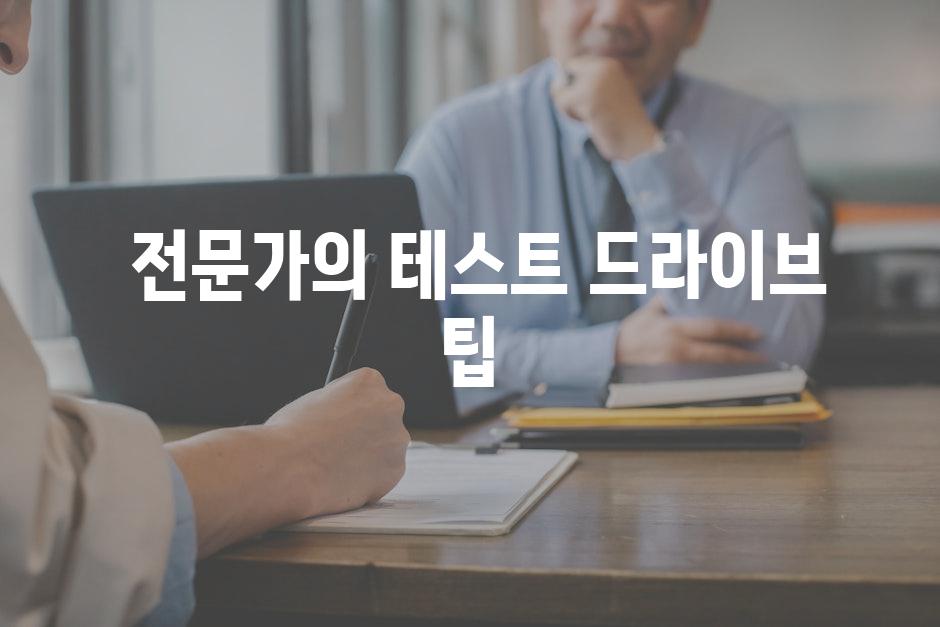  전문가의 테스트 드라이브 팁