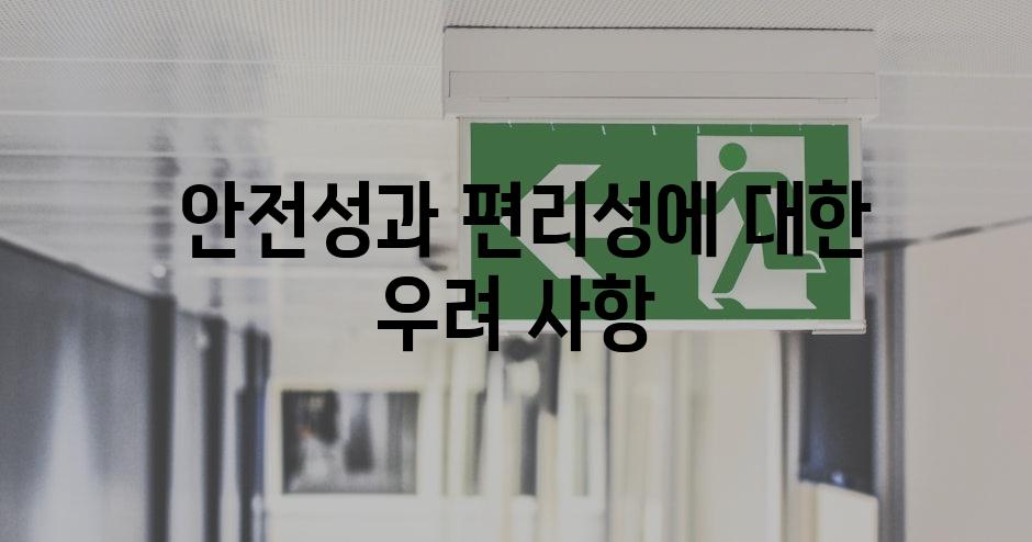  안전성과 편리성에 대한 우려 사항