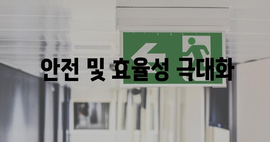  안전 및 효율성 극대화