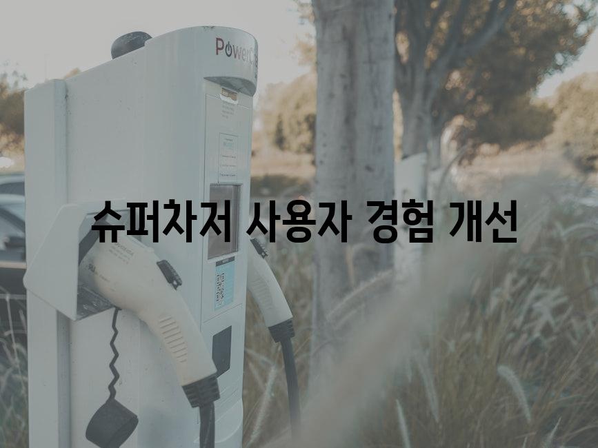  슈퍼차저 사용자 경험 개선