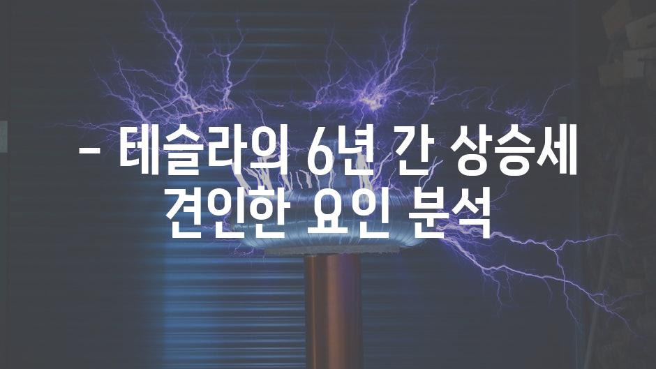 - 테슬라의 6년 간 상승세 견인한 요인 분석