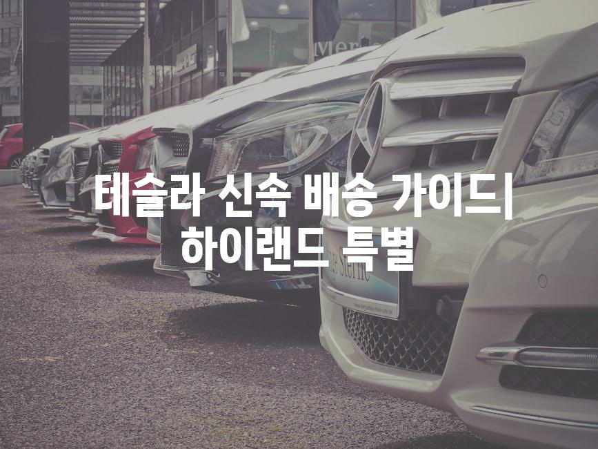  테슬라 신속 배송 가이드| 하이랜드 특별