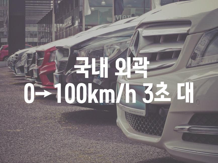  국내 외곽 0→100km/h 3초 대