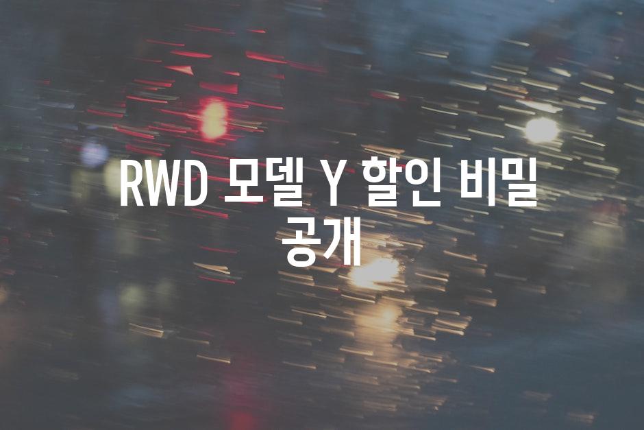  RWD 모델 Y 할인 비밀 공개