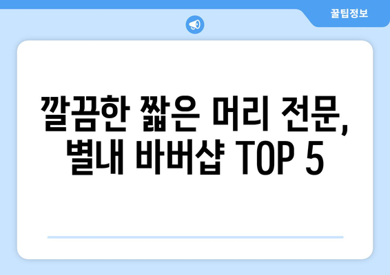 경기도 남양주시 별내면 남자 짧은머리 바버샵 잘하는 곳 추천 TOP 5