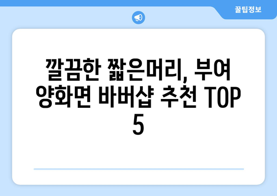 충청남도 부여군 양화면 남자 짧은머리 바버샵 잘하는 곳 추천 TOP 5