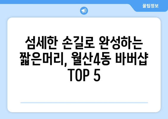 광주시 남구 월산4동 남자 짧은머리 바버샵 잘하는 곳 추천 TOP 5