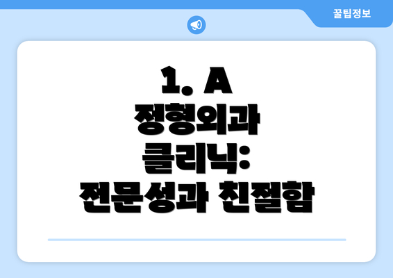 1. A 정형외과 클리닉: 전문성과 친절함