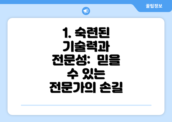 1. 숙련된 기술력과 전문성:  믿을 수 있는 전문가의 손길