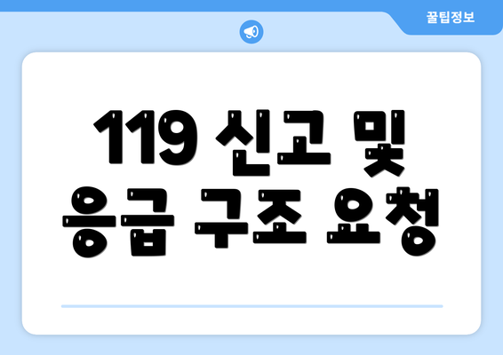 119 신고 및 응급 구조 요청