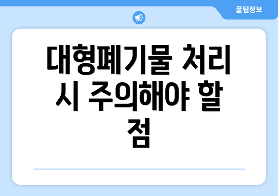 대형폐기물 처리 시 주의해야 할 점