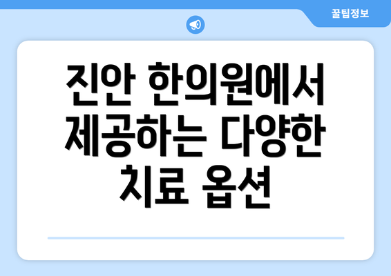 진안 한의원에서 제공하는 다양한 치료 옵션